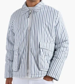 Soulland Jamie Jacket White Blue Stripes