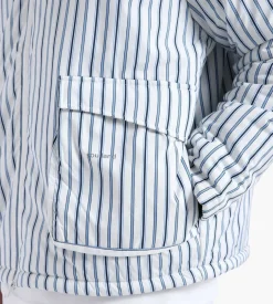 Soulland Jamie Jacket White Blue Stripes