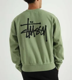 Stussy Basic Stussy Pigment Dyed Crew Artichoke