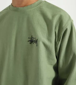 Stussy Basic Stussy Pigment Dyed Crew Artichoke