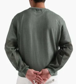 Stussy Cotton Mesh Crewneck Olive