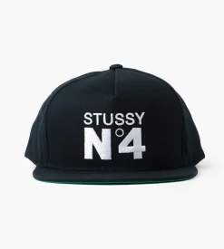 Stussy No. 4 Point Crown Cap Black