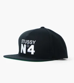 Stussy No. 4 Point Crown Cap Black