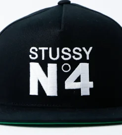 Stussy No. 4 Point Crown Cap Black