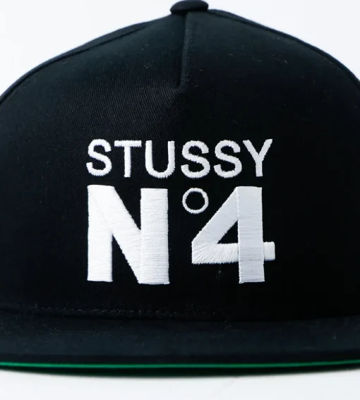 Stussy No. 4 Point Crown Cap Black