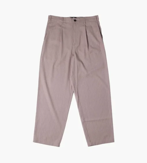 Stussy Striped Volume Pleated Trouser Light Brown