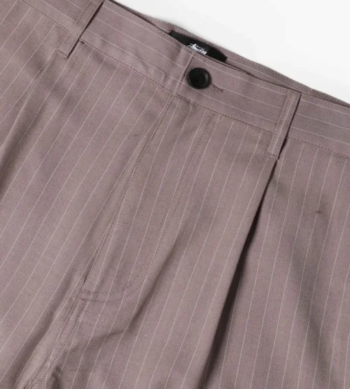 Stussy Striped Volume Pleated Trouser Light Brown