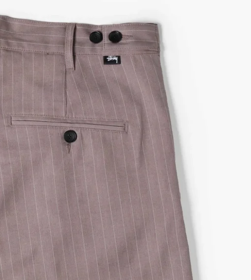 Stussy Striped Volume Pleated Trouser Light Brown