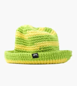 Stussy Swirl Knit Bucket Hat Lime
