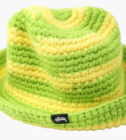 Stussy Swirl Knit Bucket Hat Lime