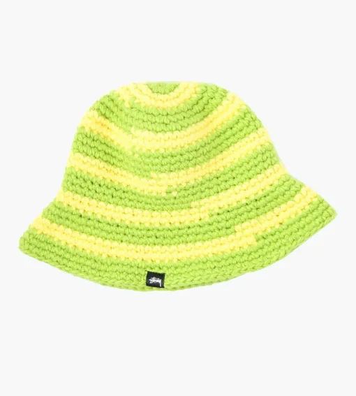 Stussy Swirl Knit Bucket Hat Lime