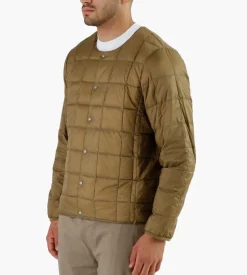 Taion Crew-Neck Button Down Jacket Beige