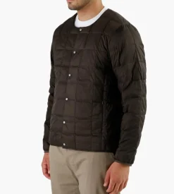 Taion Crew-Neck Button Down Jacket Dark Choco