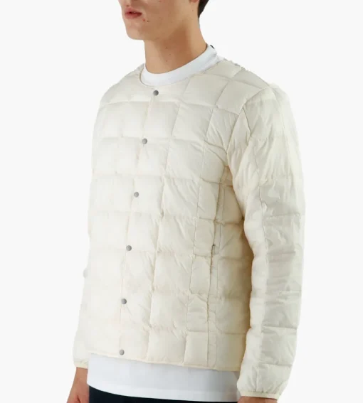 Taion Crew-Neck Button Down Jacket Off White