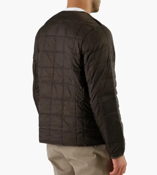 Taion Crew-Neck Button Down Jacket Dark Choco