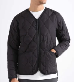 Taion Military Zip V Neck Down Jacket Black