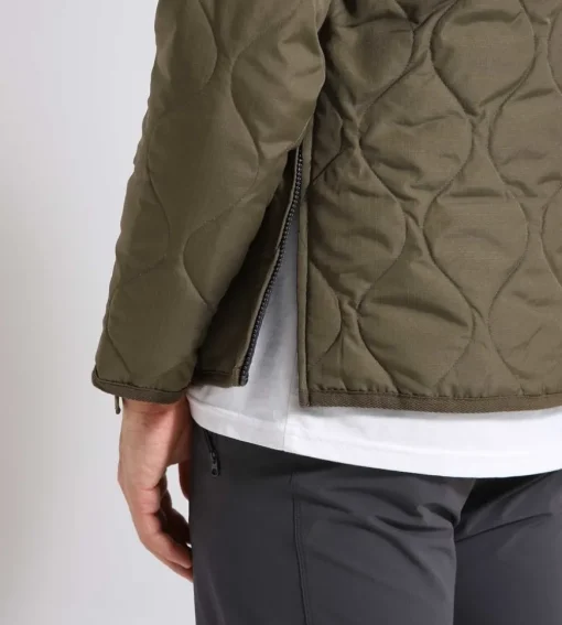 Taion Military Zip V Neck Down Jacket Dark Olive