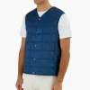 Taion V Neck Button Down Vest Dark Blue