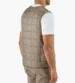 Taion V Neck Button Down Vest Khaki