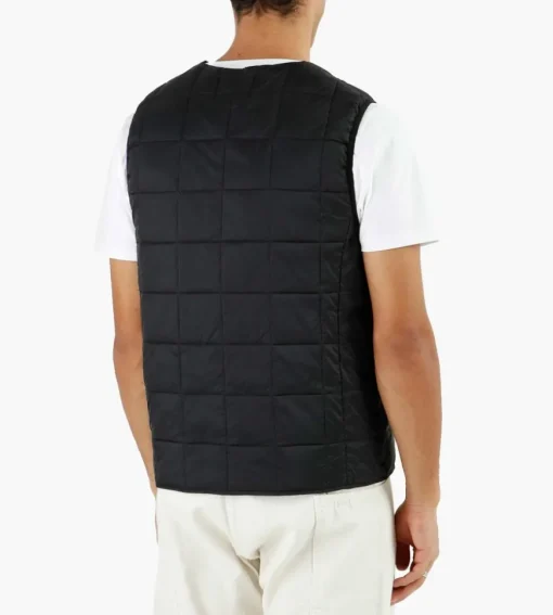 Taion V Neck Button Down Vest Black