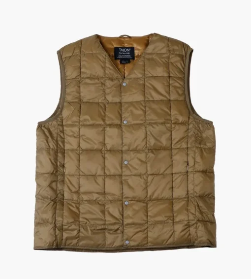 Taion V Neck Button Down Vest Beige
