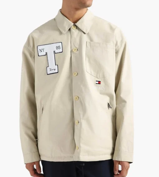 Tommy Jeans Cu Rev Clean Cotton Coach Jacket Classic Beige