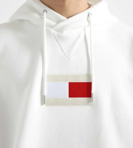 Tommy Jeans Cu Terry Flag Hoodie Ecru