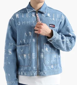 Tommy Jeans X Aries Laser Denim Jacket Washed Blue