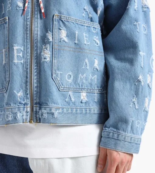 Tommy Jeans X Aries Laser Denim Jacket Washed Blue