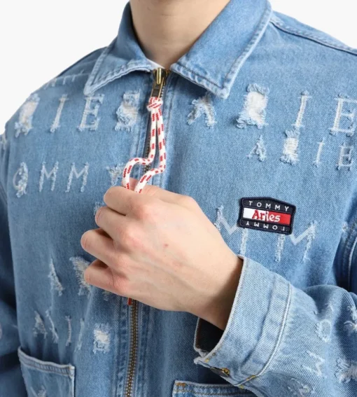 Tommy Jeans X Aries Laser Denim Jacket Washed Blue