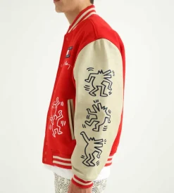 Tommy Jeans X Keith Haring Varsity Jacket Red Glare