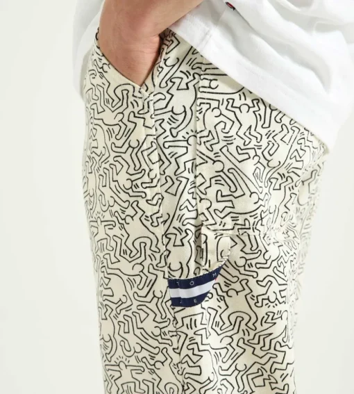 Tommy Jeans X Keith Haring Dancing Man Denim Pants Aop White