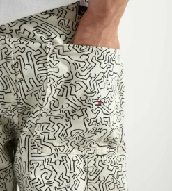 Tommy Jeans X Keith Haring Dancing Man Denim Pants Aop White