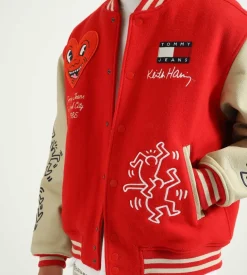 Tommy Jeans X Keith Haring Varsity Jacket Red Glare