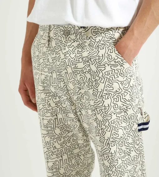 Tommy Jeans X Keith Haring Dancing Man Denim Pants Aop White