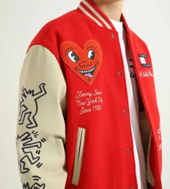 Tommy Jeans X Keith Haring Varsity Jacket Red Glare