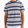 Wood Wood Ace Stripe T-Shirt Off-White Navy Stripes