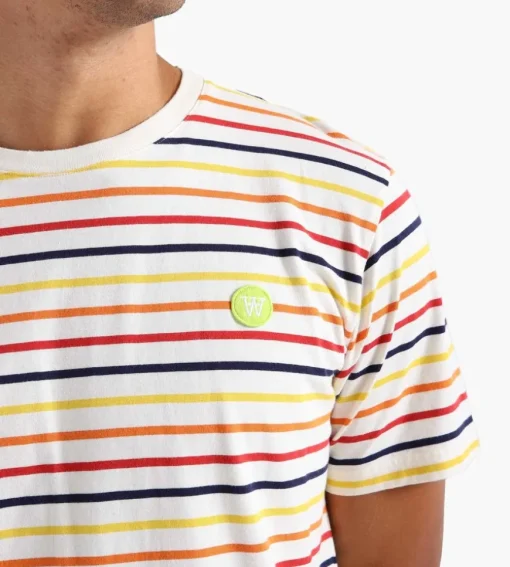 Wood Wood Ace Stripe T-Shirt Off-White Stripes