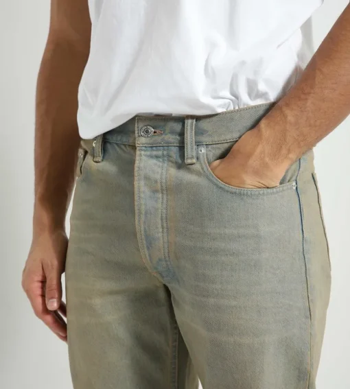 Wood Wood Al Rigid Denim Straight Fit Vintage Beige