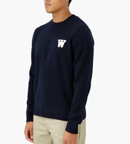 Wood Wood Kevin Lambswool Jumper Navy