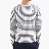 Wood Wood Mel Stripe Long Sleeve Gots Off-White Navy Stripes